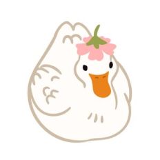 Duck with Flower Hat