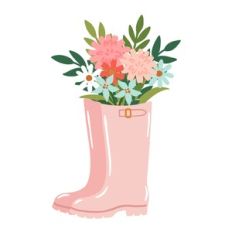 Flowers in Rain Boots