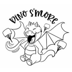 Dino s’more Funny Camping Cut File with Cute Dinosaur