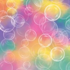 Ombre Rainbow Bubbles Background Pattern