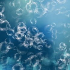 Blue Ombre Bubbles Background Pattern