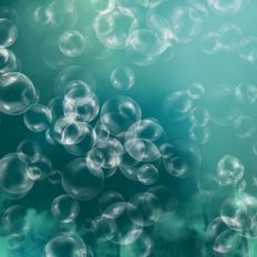 Teal Green Ombre Bubbles Background Pattern
