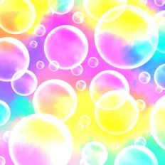 Neon Rainbow Ombre Bubbles Background Pattern