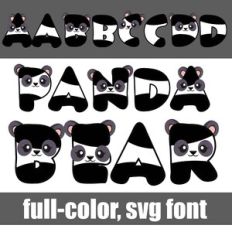 Panda Bear Color Font