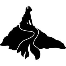 mermaid in the stone silhouette