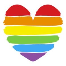 Brushstroke Rainbow Heart