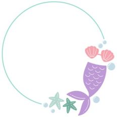 Mermaid Monogram Circle Frame