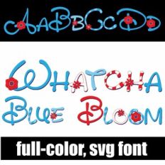Whatcha Blue Blooms Color Font