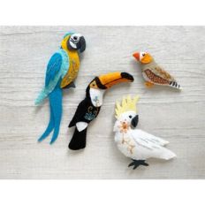 Tropical Birds felt sewing pattern
