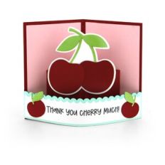 A2 Curved Pop Up Card Cherries