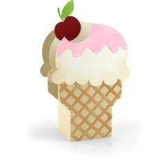Box Card Ice Cream Cherry