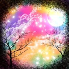 Rainbow Fantasy Forest Background Pattern