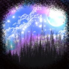 Twilight Fantasy Forest Background Pattern