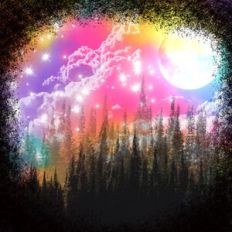 Rainbow Fantasy Forest Background Pattern