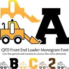 QFD Front End Loader Monogram Font