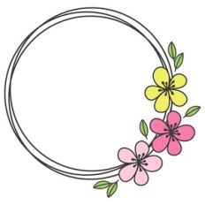 Tropical Flower Circle Frame