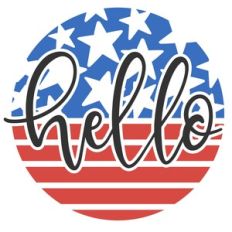 Fourth of July Hello Round Frame