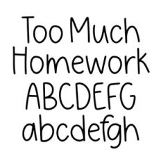 BFC Too Much Homework School Handwriting Font