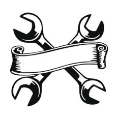 Crossed Wrenches and Banner