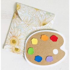 paint palette card and envelope