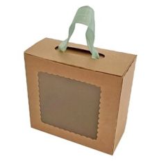 Scallop Square Window with Ribbon Handle