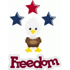 patriotic bald eagle with freedom title/phrase