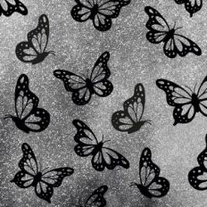 Butterflies Silver Glitter Background Pattern
