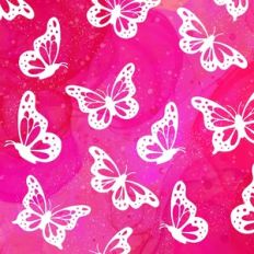 Pink Alcohol Ink Butterflies Background Pattern