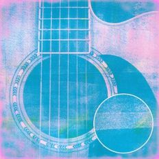 Magenta Cyan Music Monoprint Background Pattern