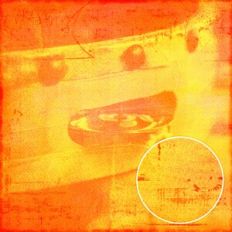 Orange Yellow Tamborine Music Monoprint Background