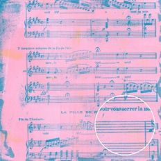 Pink Teal Sheet Music Monoprint Background Pattern