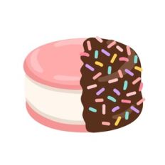 Pink Ice Cream Sandwich with Sprinkles