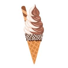 Chocolate Vanilla Swirl Ice Cream Cone