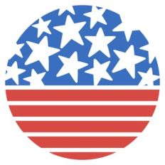 Stars and Stripes Circle Frame