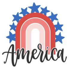 America with Stars and Rainbow