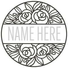 Rose Circle Name Frame