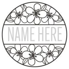 Tropical Flower Circle Name Frame