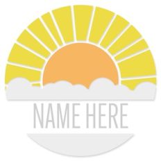 Round Sun and Cloud Name Frame