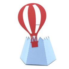 3d mountain and balloon