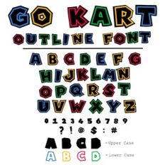 Go Kart Outline Font