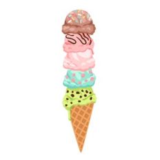 Five Scoop Ice Cream Cone