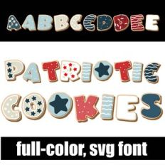 Patriotic Cookies Color Font