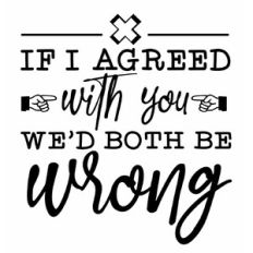 If I agreed with you we’d both be wrong