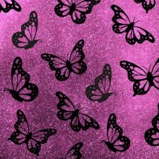 Butterflies Pink Glitter Background Pattern