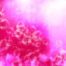 Neon Pink Ombre Bubbles Background Pattern
