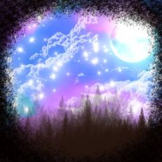 Twilight Fantasy Forest Background Pattern