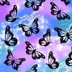 Twilight Butterfly Fantasy Forest Sky Background Pattern