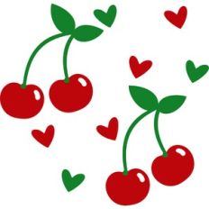 cherries and hearts