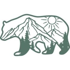 bear silhouette mountain scene