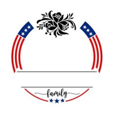 Patriotic Family Name Sign Template